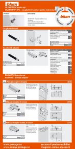 Blumotion 970. cu placuta adaptor in cruce si montare pe partea opusa balamalelor