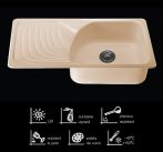 Chiuveta FAT, granit compozit GRANIXIT, 1 cuva dreapta si picurator stanga, 90x49x21 cm, 9.29.03