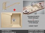 Pachet chiuveta BlancoEnos + robinet BlancoVitis SilGranit, Sand,corp minim 450 mm, promotie