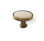 Buton oval bronz antic slefuit cu insertie plastic bej, S.1972-32ZN31A78 