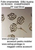 Folie decaorativa 3D ROSES Champagner PF met/Silver, cod FP3.13920