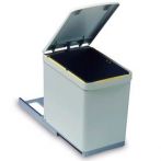 Cos gunoi cu capac automat si extragere totala, gri deschis KCG.280GC