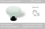 Buton portelan alb cu talpa auriu satin, S SP9-33SPMS3