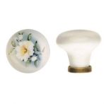 Buton zamac Florence cu portelan crem, model B, 24136P0302B.09