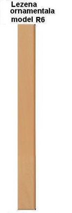 Lezena ornamentala, MDF infoliat, finisaj mat, frezare R6, 4 lungimi, pret/bucata