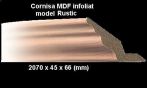 Cornisa MDF infoliat, finisaj antichizat, frezare Rustic/P, 2 ml, pret/bucata