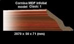 Cornisa MDF infoliat, finisaj mat, frezare Clasic1; 2 ml, pret/bucata