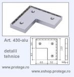 Picior patrat plastic ornamental fix culoare aluminiu 430-alu