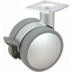 Rotila FMF,D75mm,max 80kg,gri, fara frana cu capace aluminiu anodizat si flansa rotila