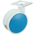 Rotila FMF,D50mm,max 50kg,gri, cu frana cu capace albastre si flansa rotila