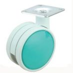 Rotila FMF,D50mm,max 50kg,gri,fara frana cu capace verzi si flansa rotila