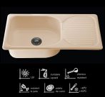 Chiuveta FAT, marmura compozit, 1 cuva+picurator, 95x49x21 cm, 9.23.12