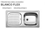 Chiuveta Blanco Flex Eco inox natur, reversibila, incorporabila. spatii inguste 435 mm adancime 