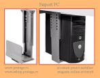 Suport PC unitate centrala, gri aluminiu,  metal