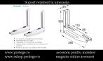  Suport MENSOLE 38x36.5cm pt perete,alb, pentru interior si exterior