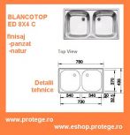 Chiuveta Blancotop Ed 8x4 C, inox natur, reversibila, incorporabila