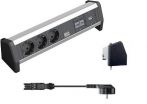 Multipriza DESK, curent + date + usb,  prindere cu surub,  Bachmann 