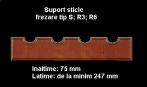 Suport sticle MDF infoliat, finisaj lucios, frezare S, R3, R6; pret/bucata