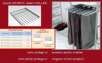 Suport pantaloni extractibil cu glisare laterala, corp lat 400mm, gri aluminiu, Sistem ROLLER, ISP.150005402+ICS.152001086