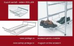 Suport pantofi extractibil, cu glisare laterala, corp 400mm, gri aluminiu, Sistem ROLLER, ISI.150004403+ICS.152001086