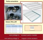 Polita extractibila, glisare laterala, corp 600mm, gri aluminiu, Sistem ROLLER, ICS.150003601+ICS.152001086