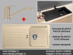 Pachet chiuveta BlancoFavos + robinet BlancoVitis SilGranit, Sampanie,corp minim 400 mm, promotie