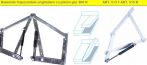 Balamale trapezoidale st.+dr. cu piston de 900 N pentru ridicare pat de o persoana, art 513+515b