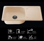 Chiuveta FAT, marmura compozit , 1 cuva +picurator, 80x49x21 cm, 9.23.15