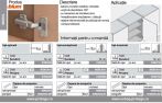 Balama Blum-Modul 100 grade+placuta montaj in cruce cu suruburi ptr lemn, inaltare 0, pentru usa semiaplicata 
